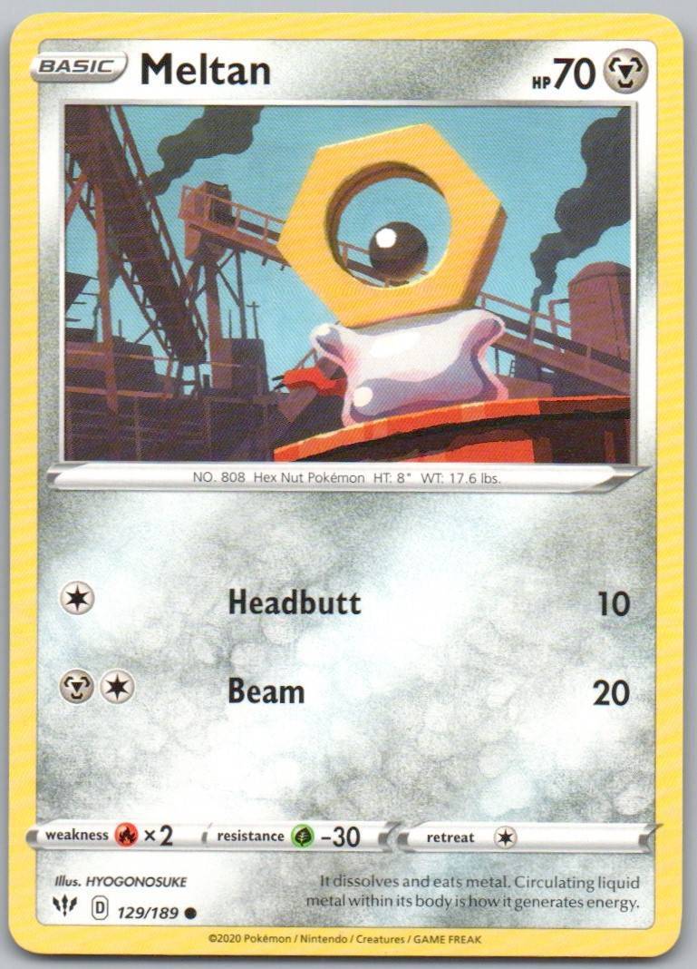 Meltan 129 Normal Metal Card - Darkness Ablaze