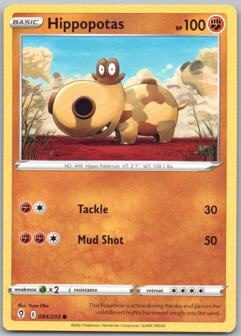 Hippopotas 084 Normal Fighting Card - Evolving Skies