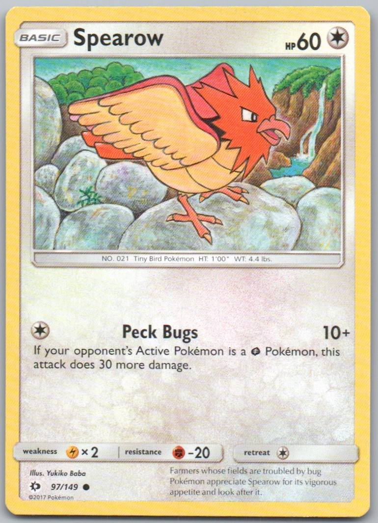 Spearow 97 Normal Colorless Card - Sun & Moon Base