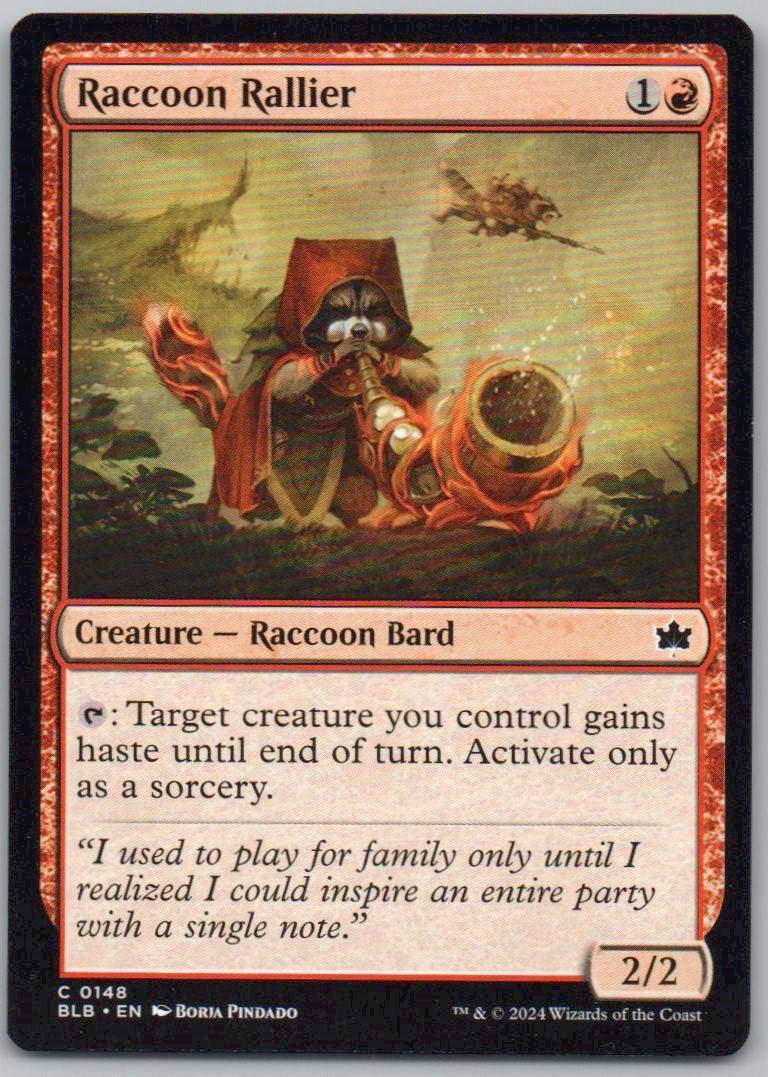 Raccoon Rallier 148 Normal Creature Card - Bloomburrow