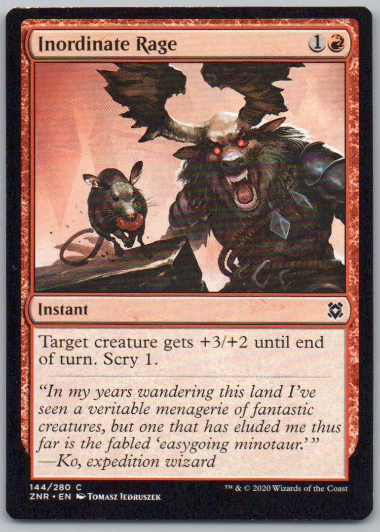 Inordinate Rage 144 Normal Instant Card - Zendikar Rising