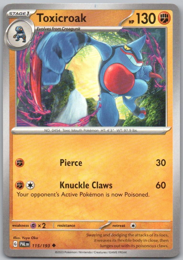 Toxicroak 115 Normal Fighting Card - Paldea Evolved