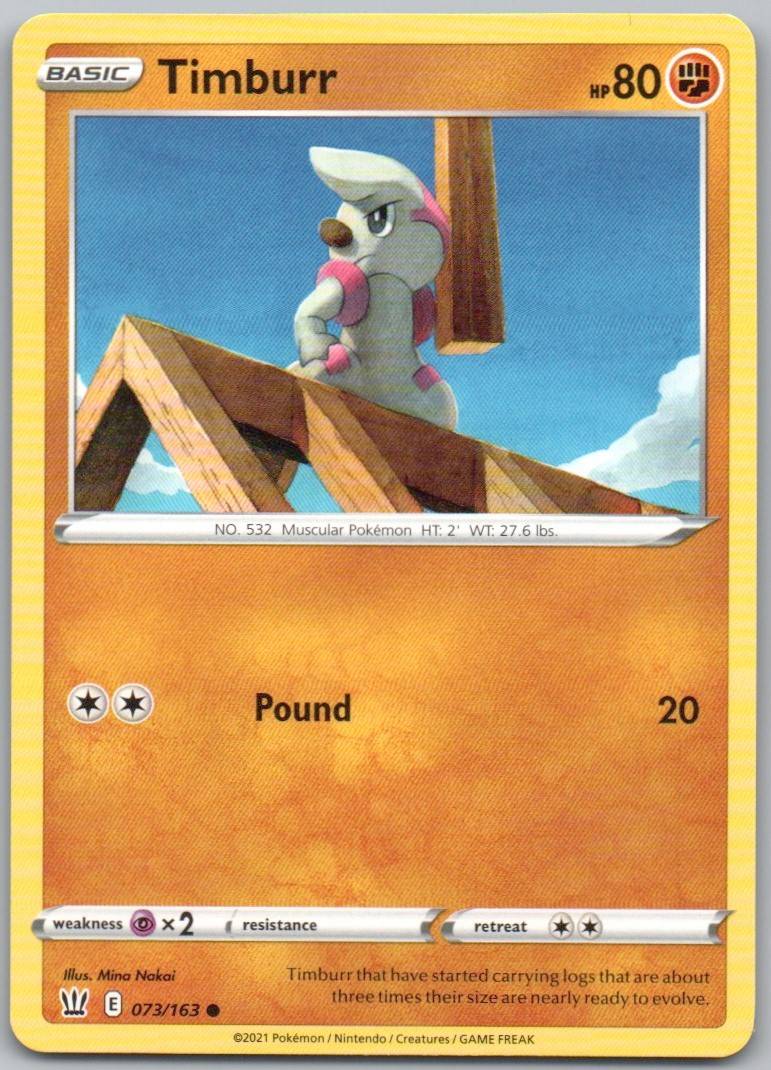 Timburr 073 Normal Fighting Card - Battle Styles