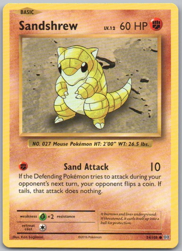 Sandshrew 054 Normal Fighting Card - Evolutions