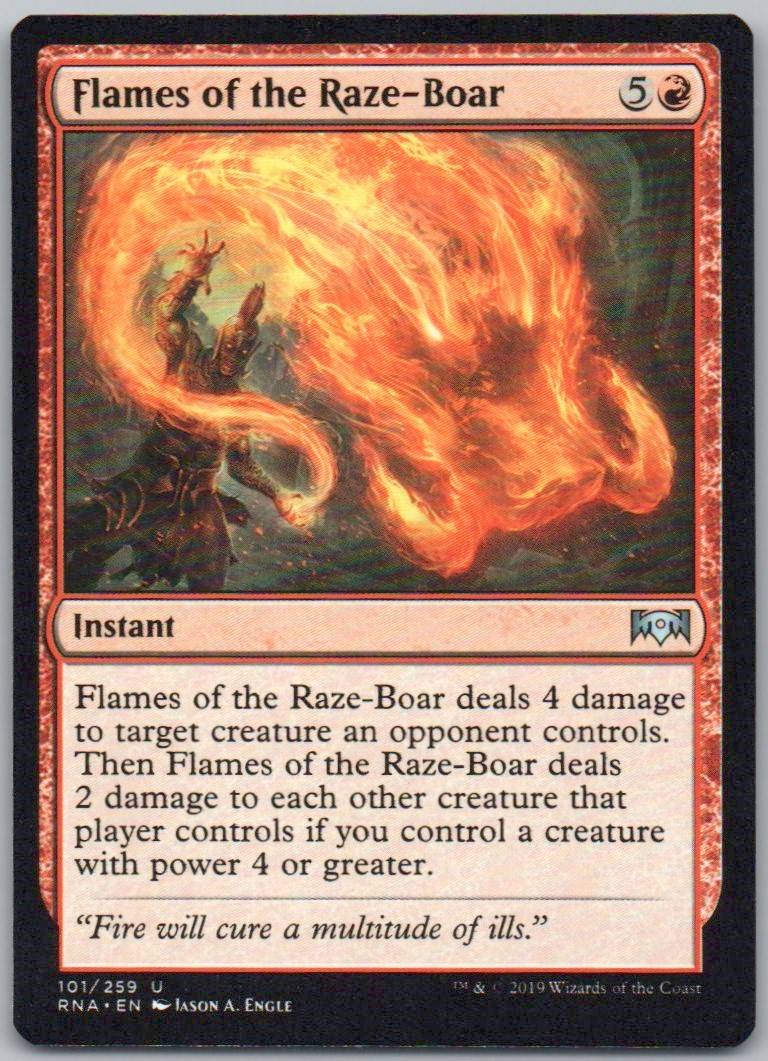 Flames of the Raze-Boar 101 Normal Instant Card - Ravnica Allegiance