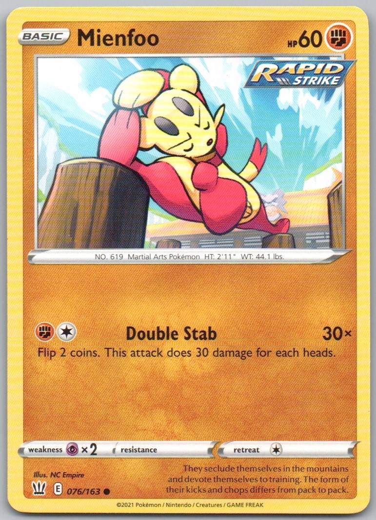 Mienfoo 076 Normal Fighting Card - Battle Styles