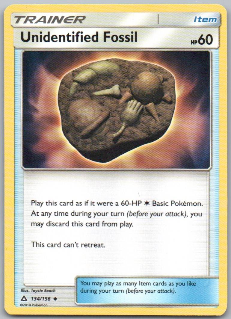 Unidentified Fossil 134 Normal Trainer Card - Ultra Prism
