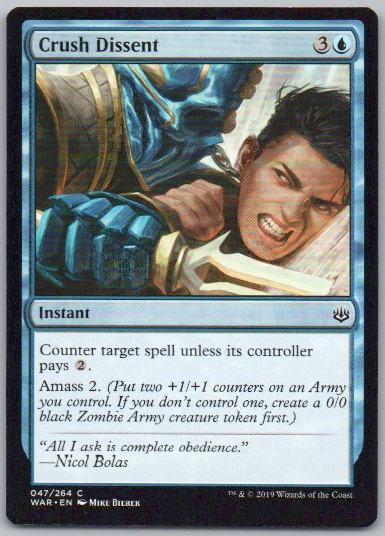 Crush Dissent 47 Normal Instant Card - War of the Spark