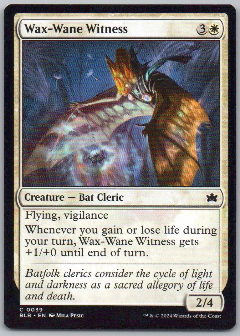 Wax-Wane Witness 39 Normal Creature Card - Bloomburrow