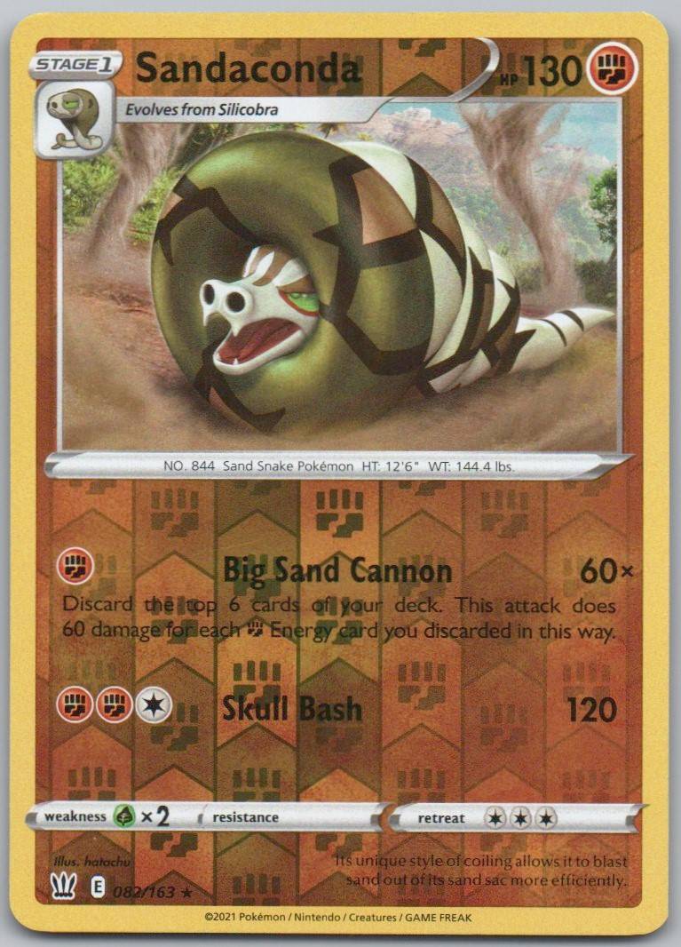 Sandaconda 082 Reverse Holo Fighting Card - Battle Styles