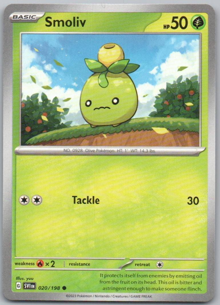 Smoliv 020 Normal Grass Card - Scarlet & Violet