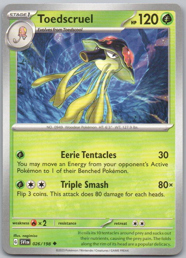 Toedscruel 026 Normal Grass Card - Scarlet & Violet