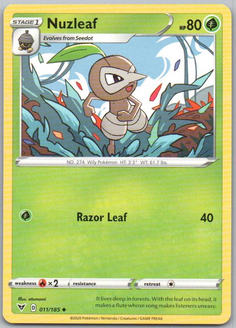 Nuzleaf 011 Normal Grass Card - Vivid Voltage