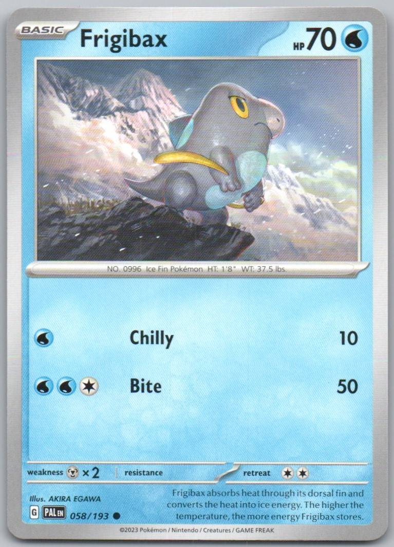 Frigibax 058 Normal Water Card - Paldea Evolved