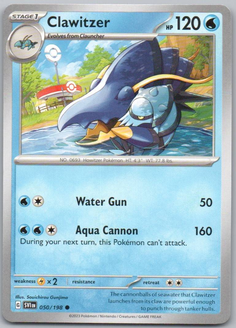 Clawitzer 050 Normal Water Card - Scarlet & Violet