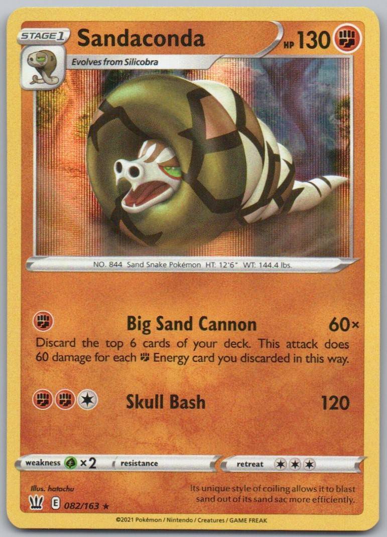 Sandaconda 082 Holo Fighting Card - Battle Styles