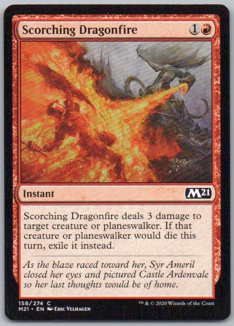 Scorching Dragonfire 158 Normal Instant Card - Core Set 2021