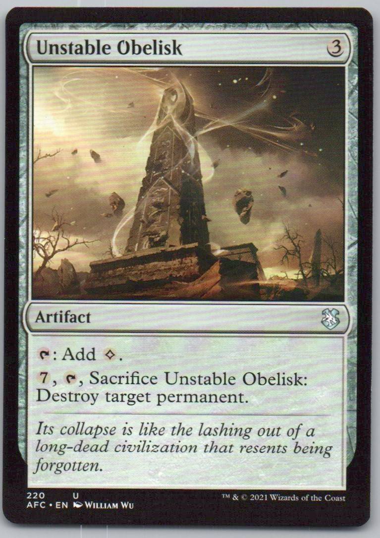 Unstable Obelisk 220 Normal Artifact Card - Commander: Adventures in the Forgotten Realms