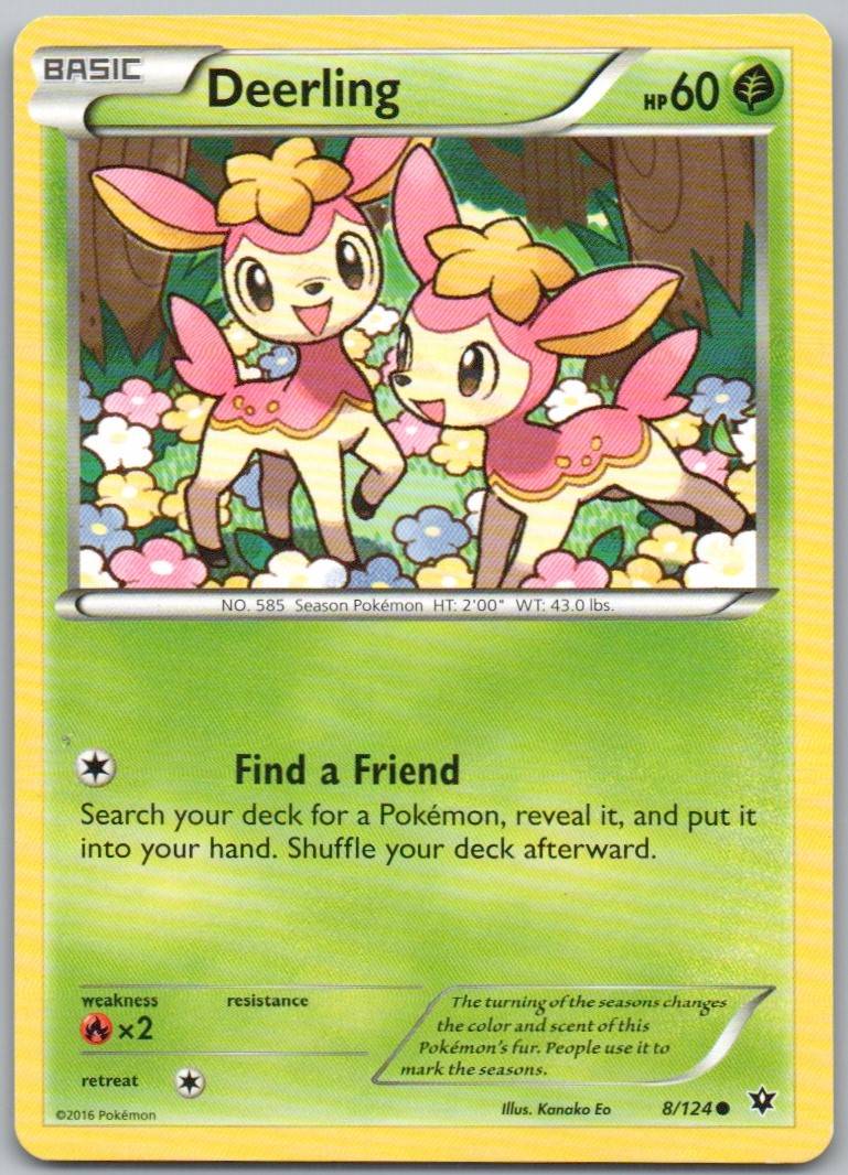 Deerling 008 Normal Grass Card - Fates Collide