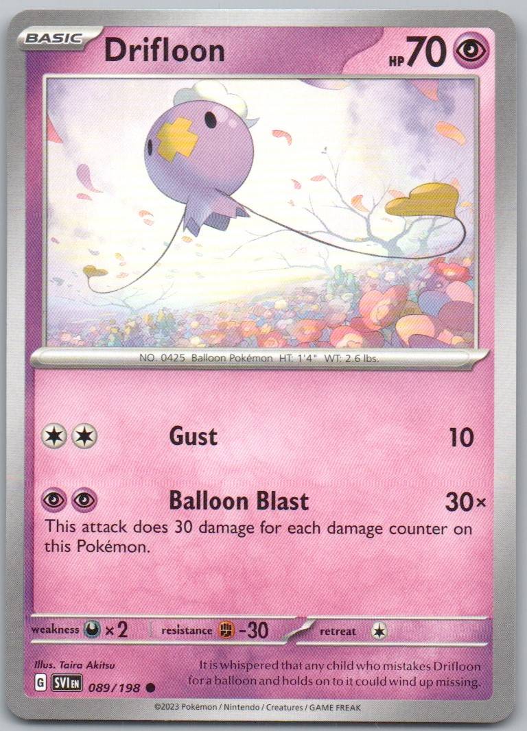 Drifloon 089 Normal Psychic Card - Scarlet & Violet