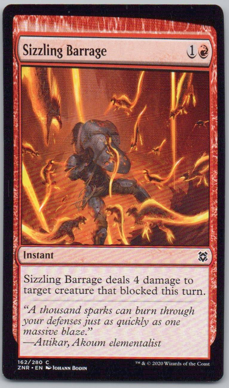 Sizzling Barrage 162 Normal Instant Card - Zendikar Rising