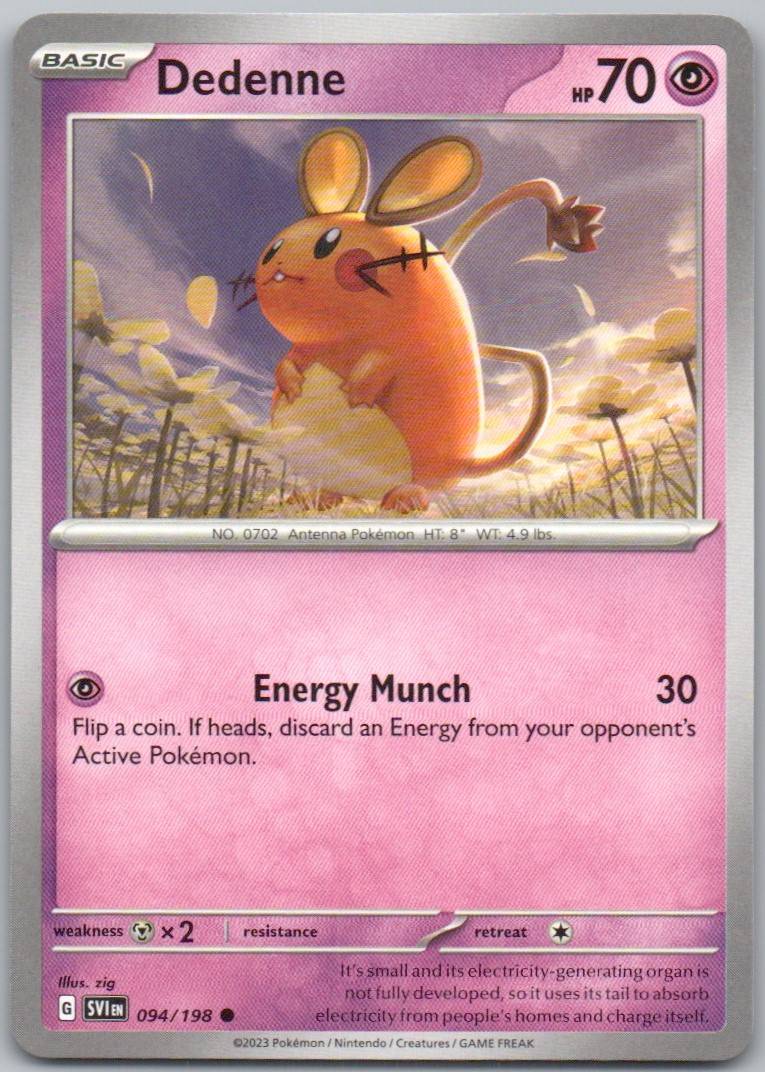 Dedenne 094 Normal Psychic Card - Scarlet & Violet
