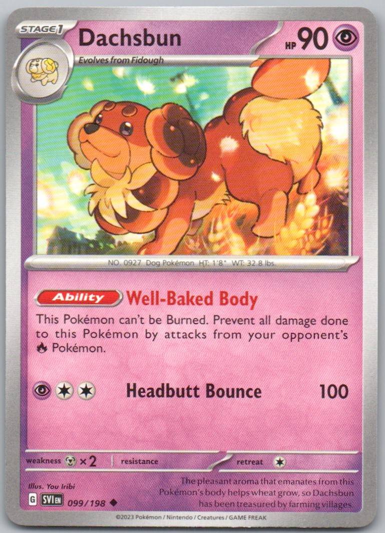 Dachsbun 099 Normal Psychic Card - Scarlet & Violet