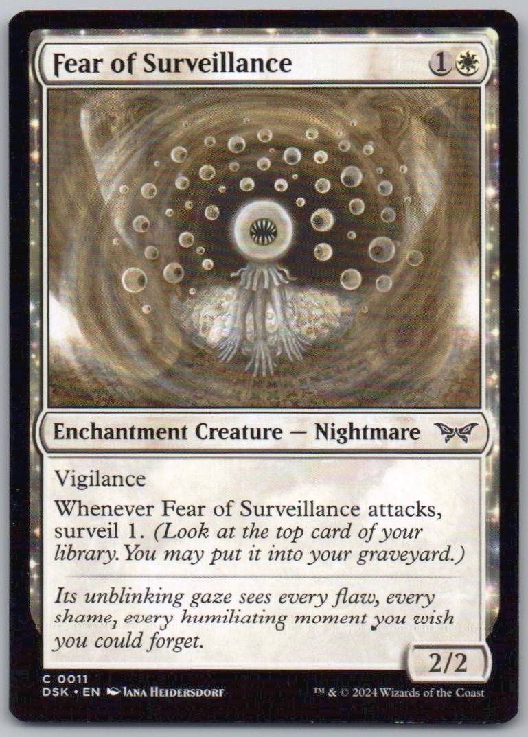 Fear of Surveillance 11 Normal Enchantment Card - Duskmourn: House of Horror