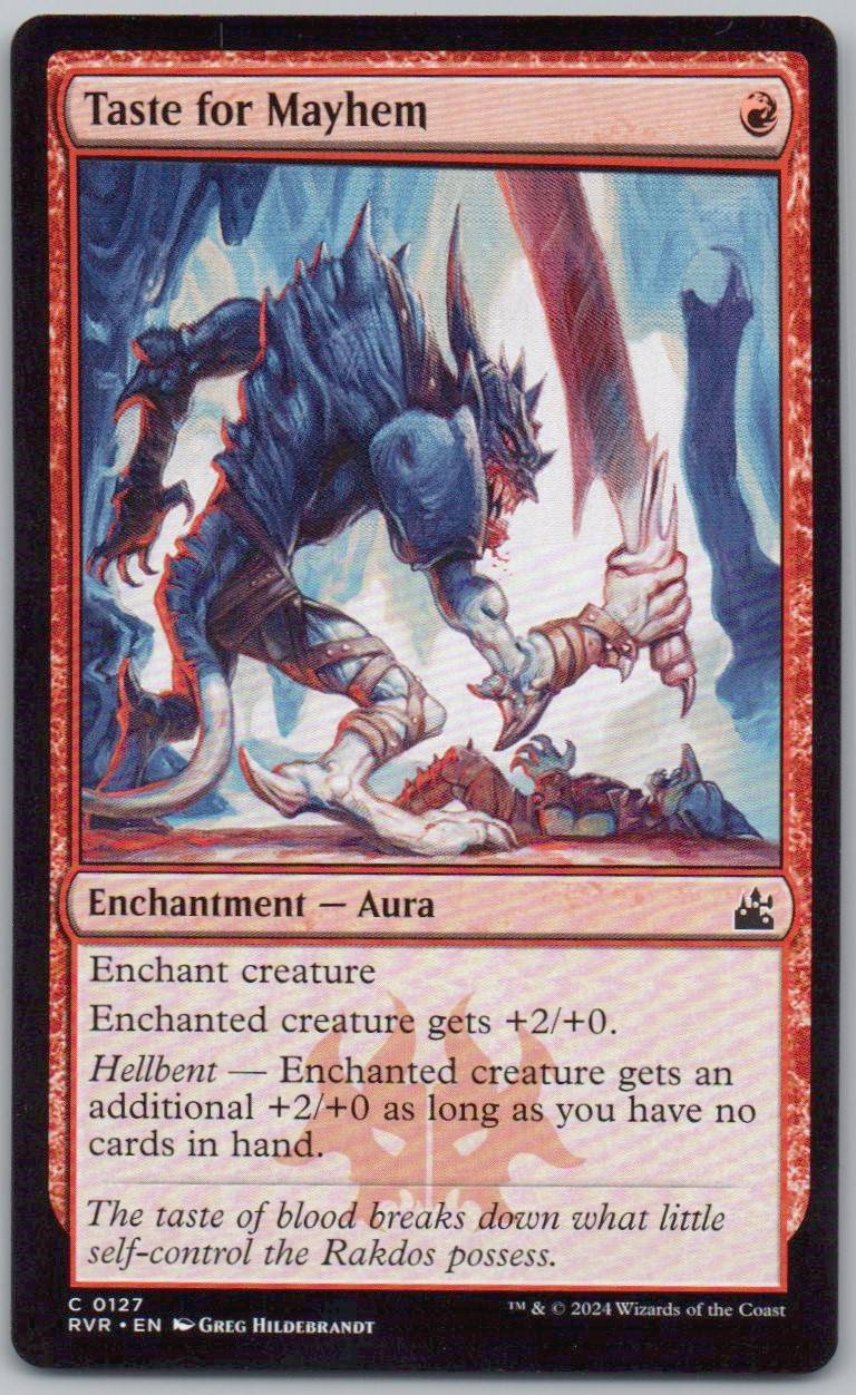 Taste for Mayhem 127 Normal Enchantment Card - Ravnica Remastered