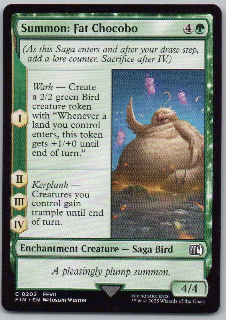 Summon: Fat Chocobo 202 Normal Enchantment Card - FINAL FANTASY