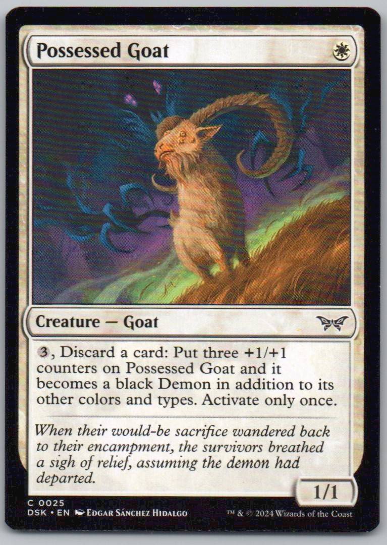 Possessed Goat 25 Normal Creature Card - Duskmourn: House of Horror