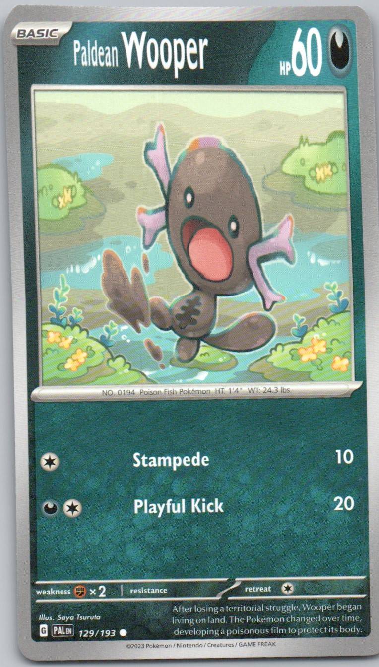 Paldean Wooper 129 Normal Darkness Card - Paldea Evolved