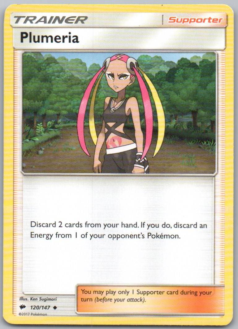 Plumeria 120 Normal Trainer Card - Burning Shadows