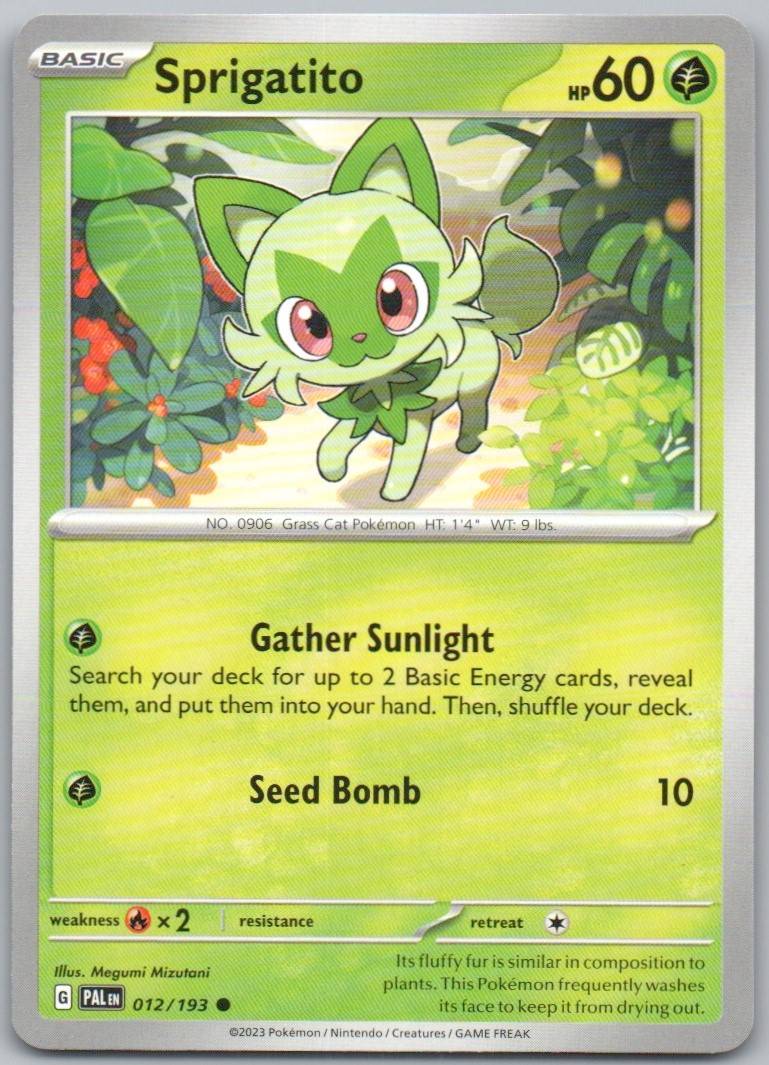 Sprigatito 012 Normal Grass Card - Paldea Evolved