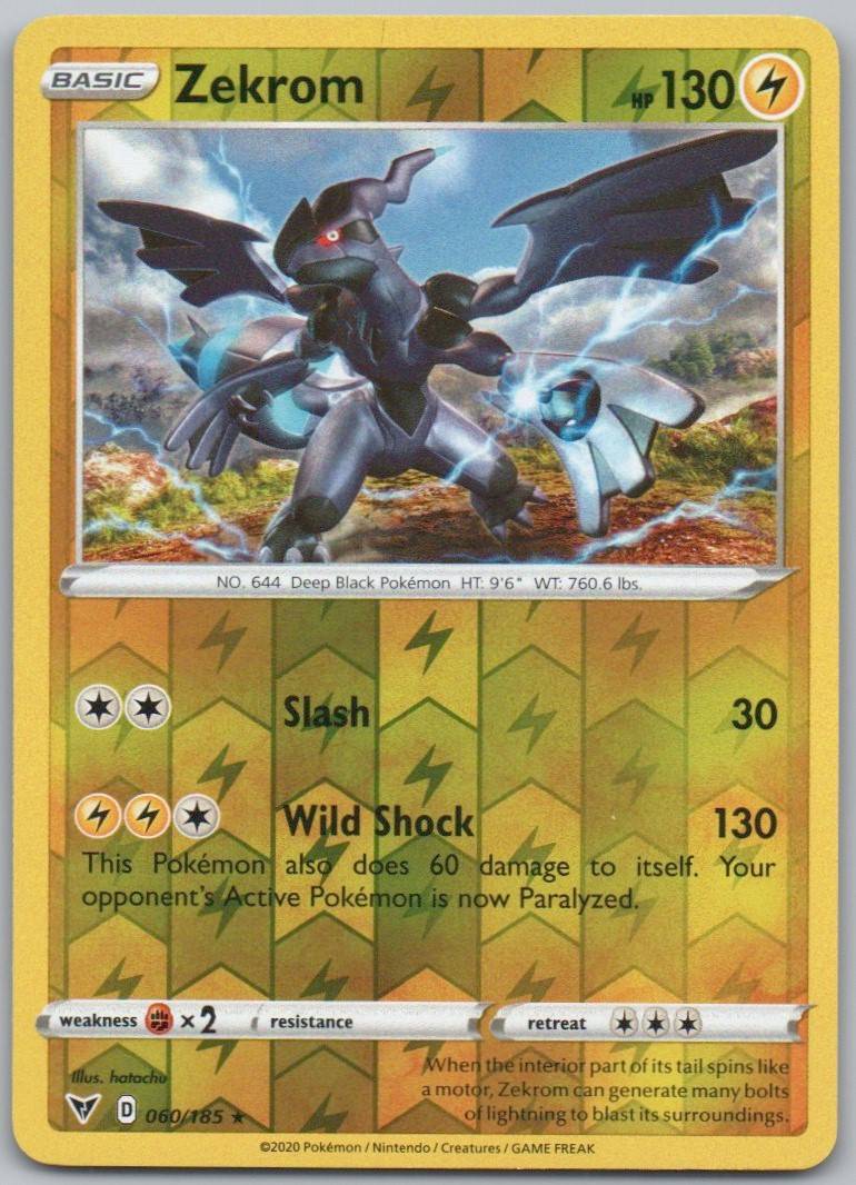 Zekrom 060 Reverse Holo Lightning Card - Vivid Voltage