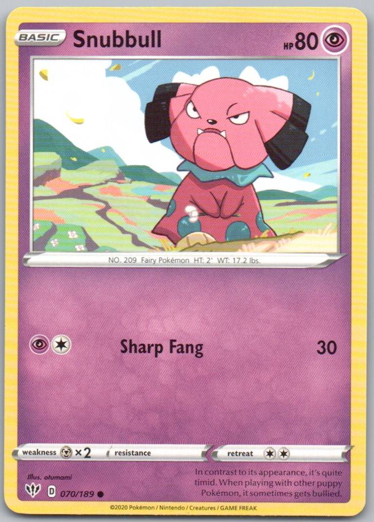 Snubbull 070 Normal Psychic Card - Darkness Ablaze