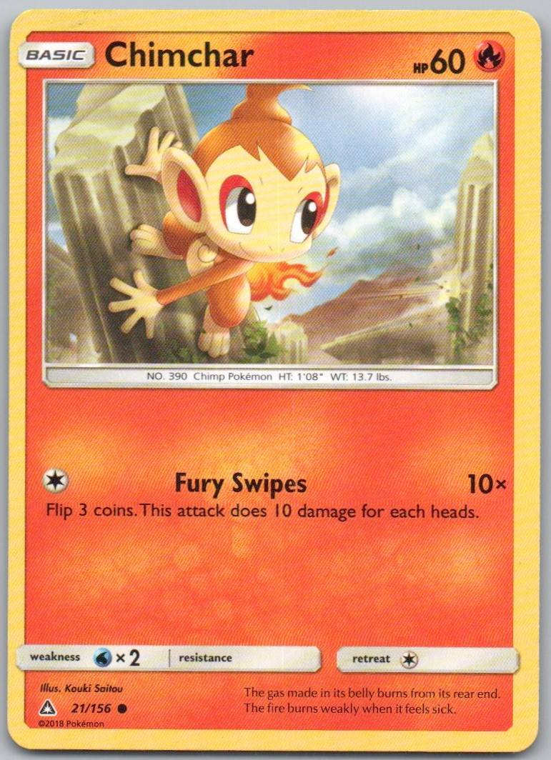 Chimchar 21 Normal Fire Card - Ultra Prism