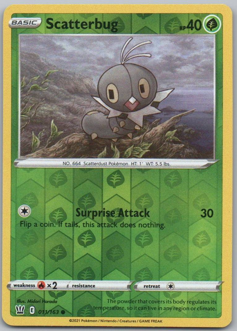 Scatterbug 011 Reverse Holo Grass Card - Battle Styles
