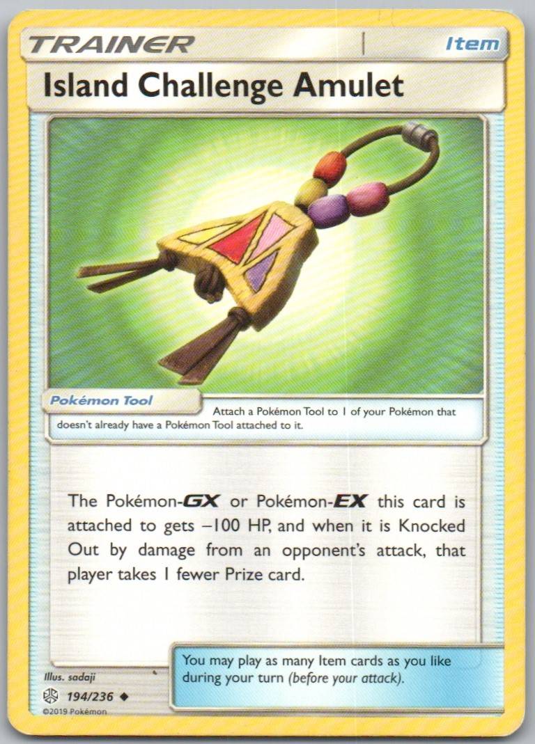 Island Challenge Amulet 194 Normal Trainer Card - Cosmic Eclipse