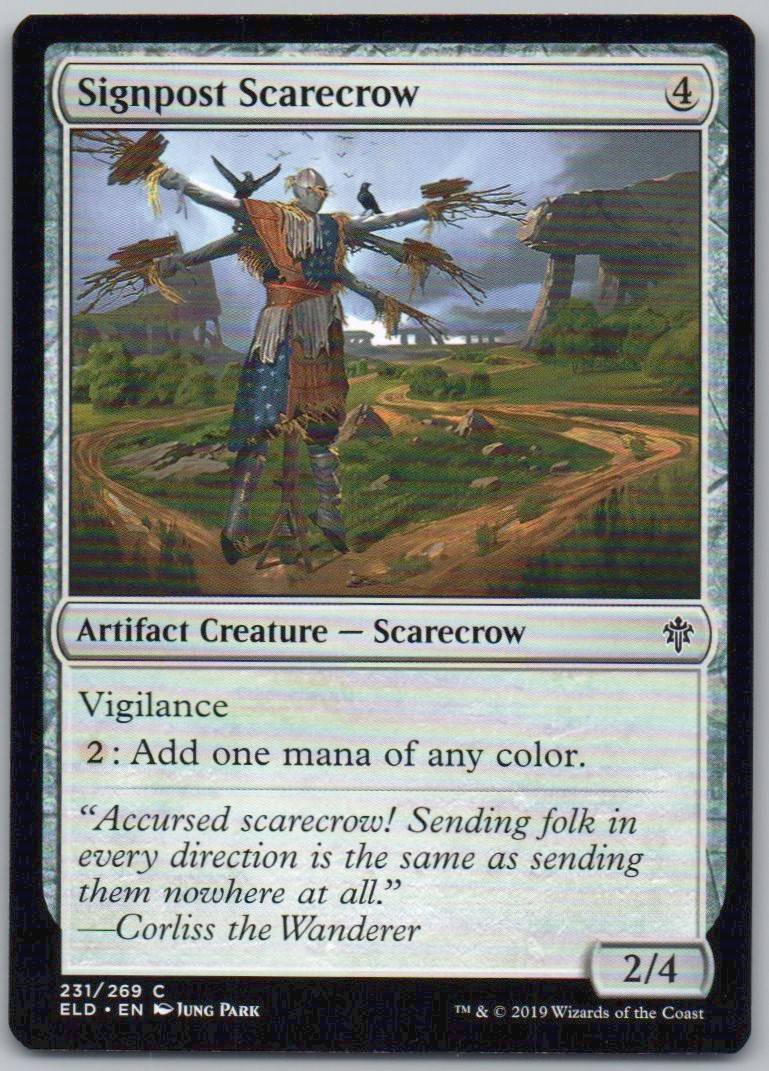 Signpost Scarecrow 231 Normal Artifact Card - Throne of Eldraine
