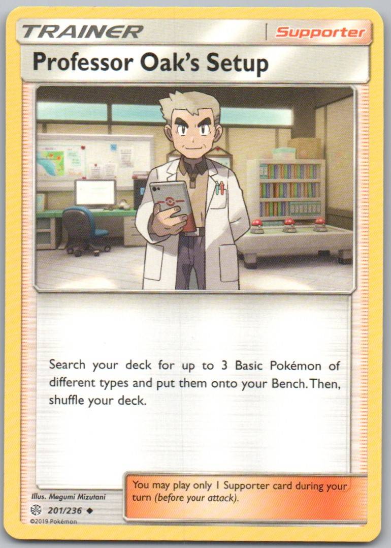 Professor Oak's Setup 201 Normal Trainer Card - Cosmic Eclipse