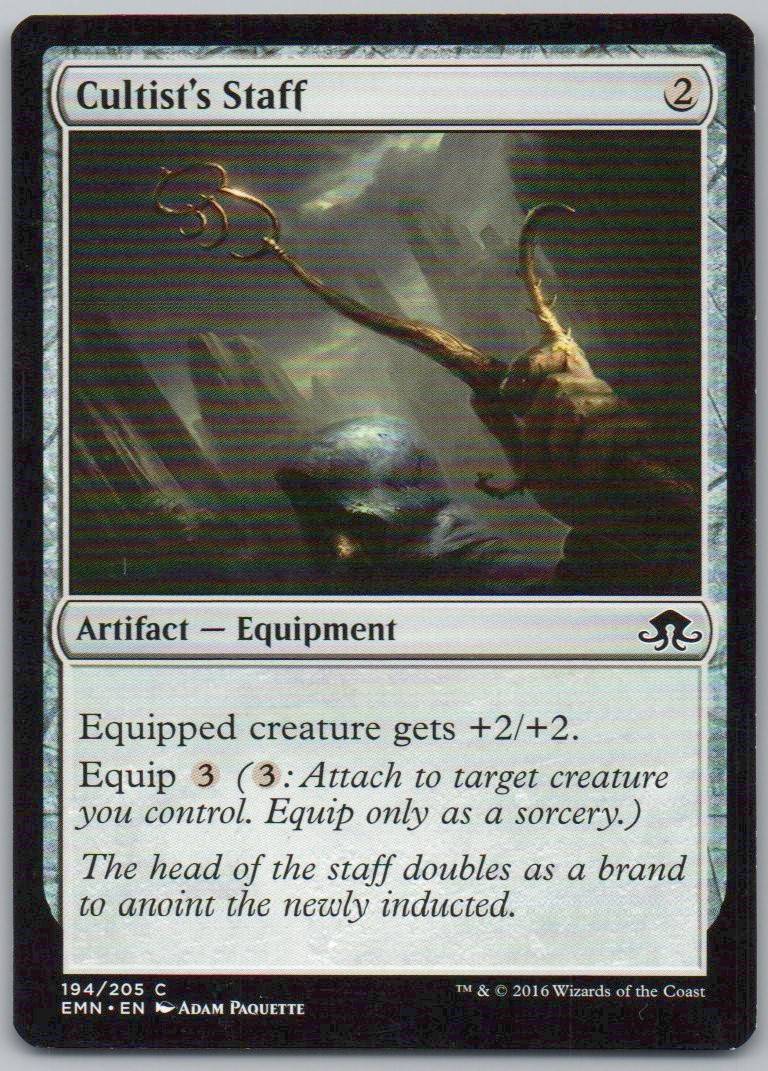 Cultist's Staff 194 Normal Artifact Card - Eldritch Moon