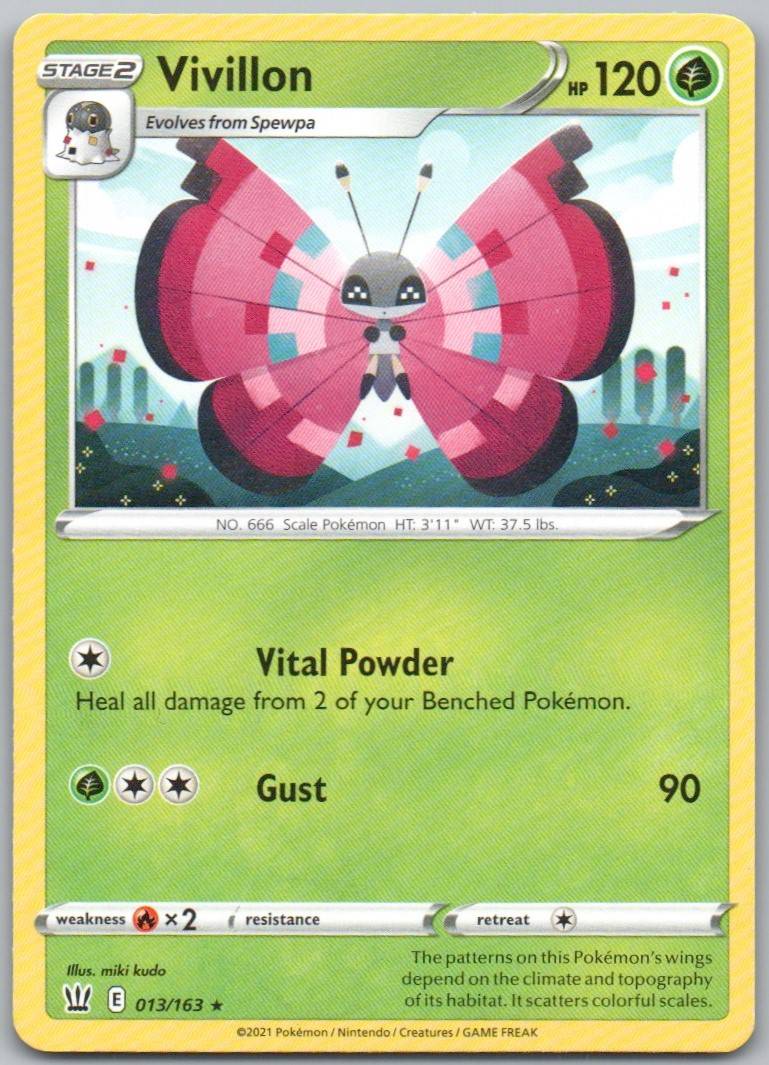 Vivillon 013 Normal Grass Card - Battle Styles