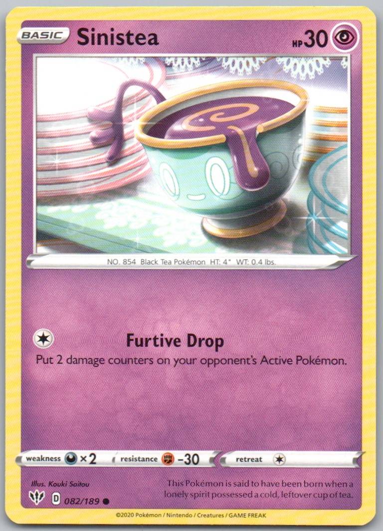 Sinistea 082 Normal Psychic Card - Darkness Ablaze