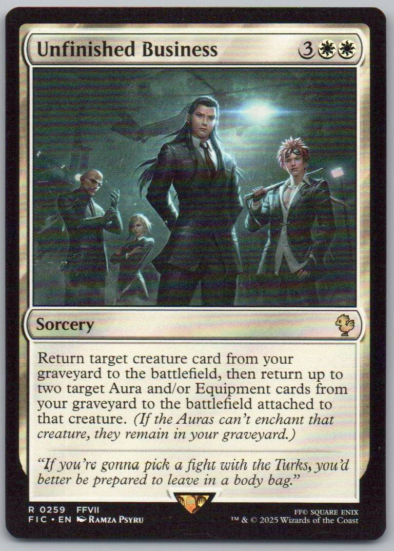 Unfinished Business 259 Normal Sorcery Card - Commander: FINAL FANTASY