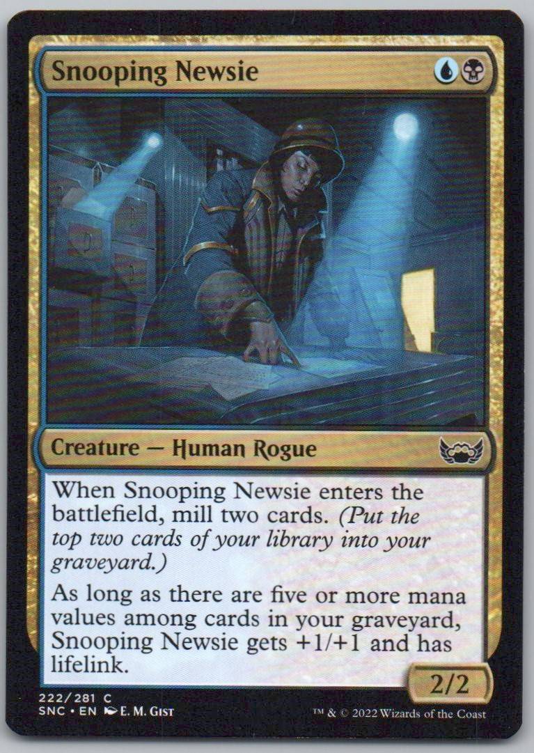 Snooping Newsie 222 Normal Creature Card - Streets of New Capenna
