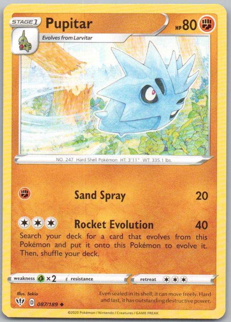 Pupitar 087 Normal Fighting Card - Darkness Ablaze