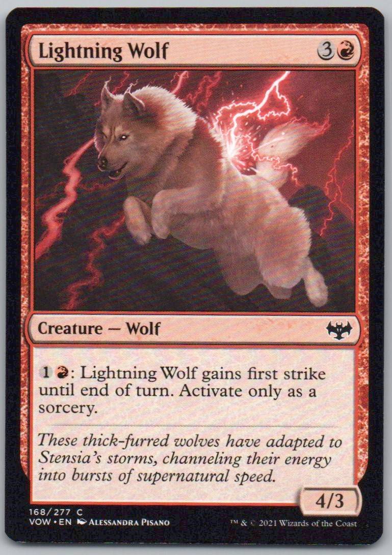 Lightning Wolf 168 Normal Creature Card - Innistrad: Crimson Vow