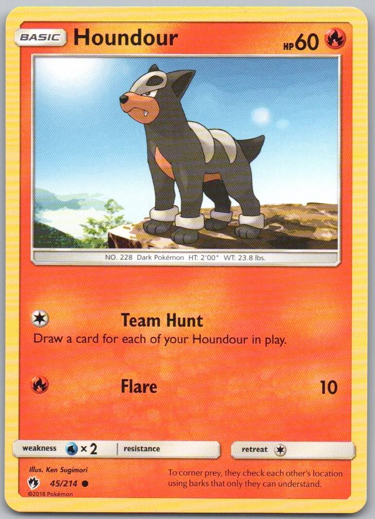Houndour 045 Normal Fire Card - Lost Thunder