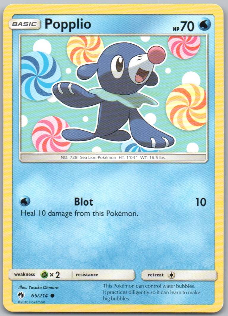 Popplio 065 Normal Water Card - Lost Thunder